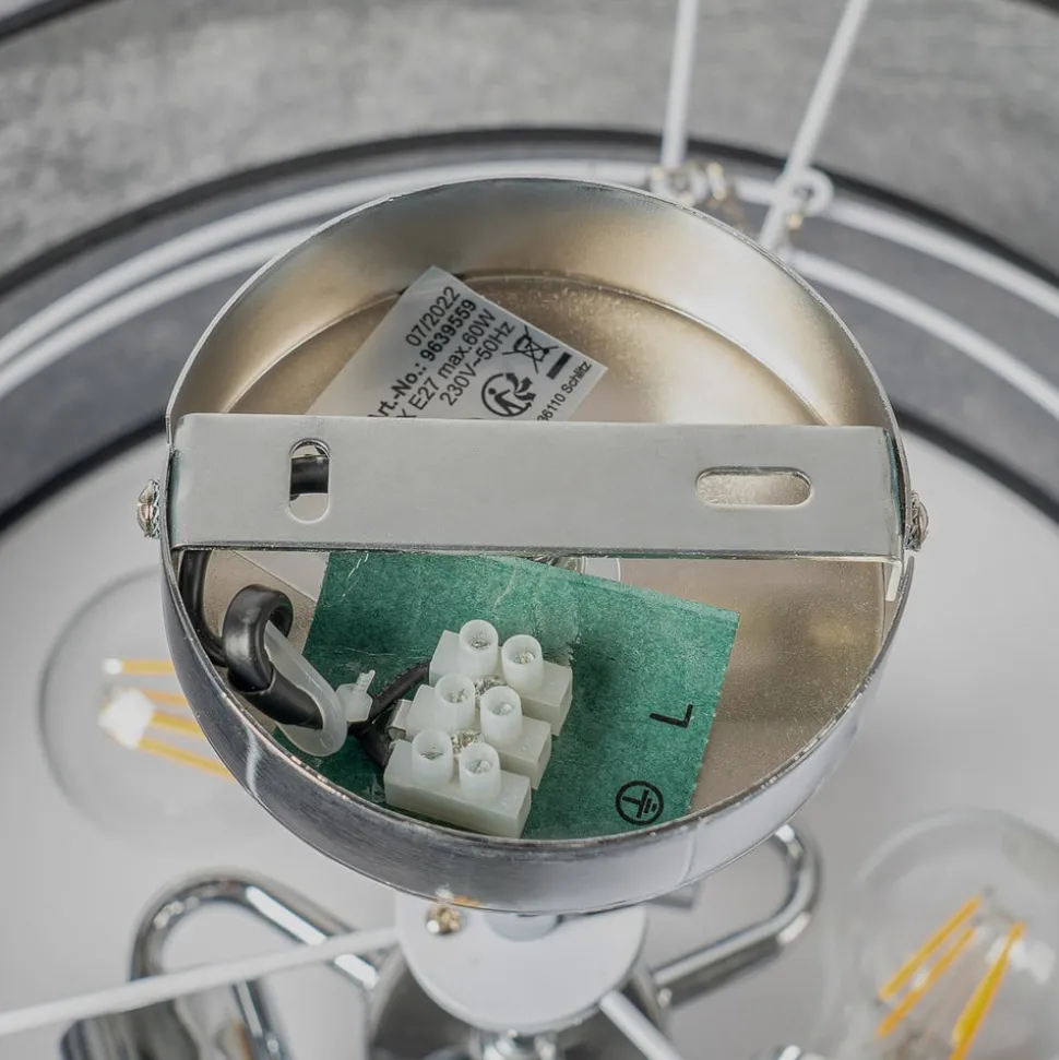 Lindby Ayvira plafondlamp, zwart, zilver