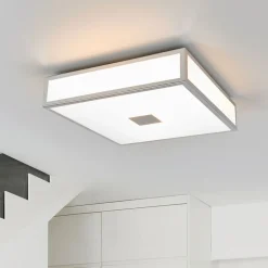 Lindby badkamer plafondlamp Eniola, 30 cm, wit/grijs, IP44