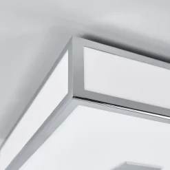 Lindby badkamer plafondlamp Eniola, 30 cm, wit/grijs, IP44