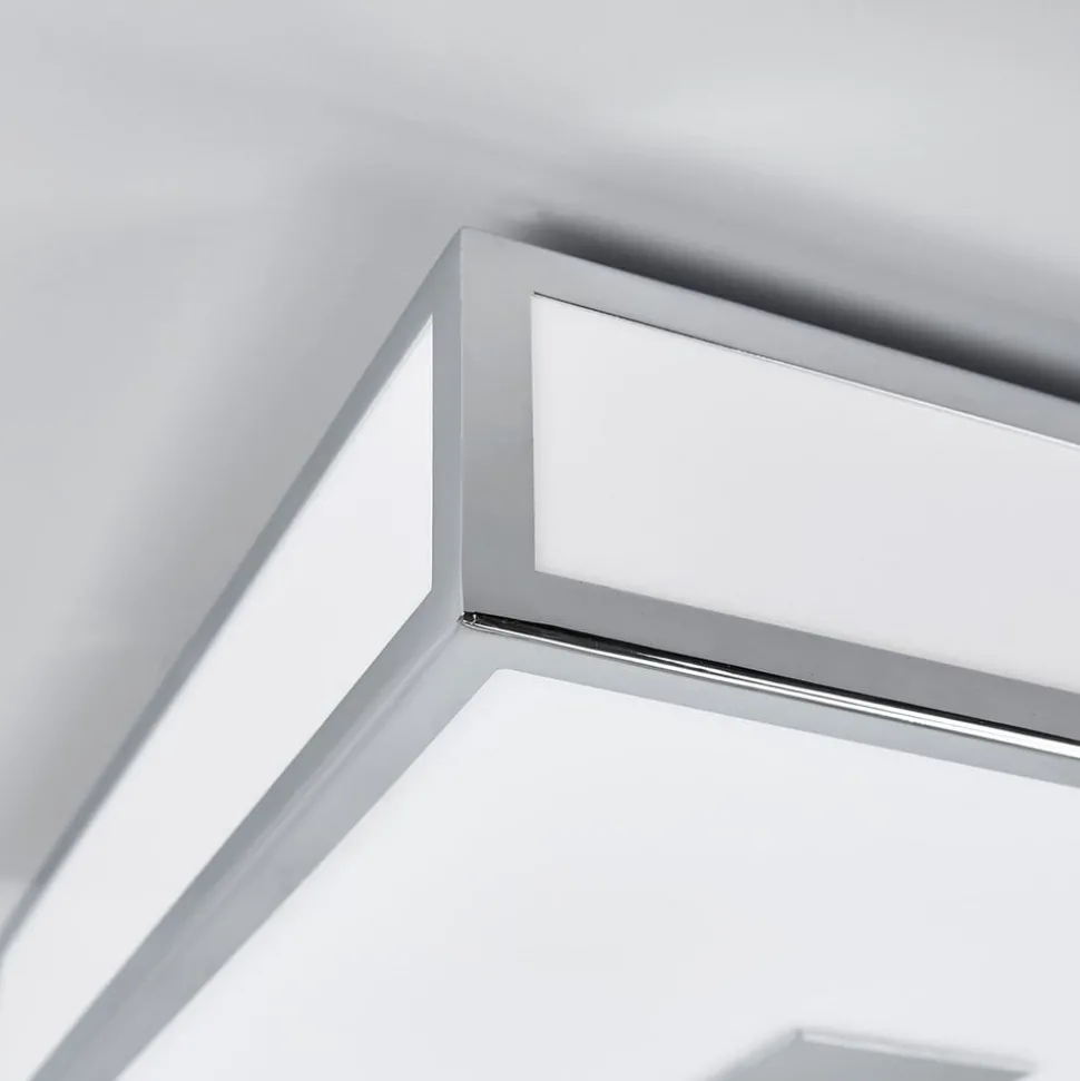 Lindby badkamer plafondlamp Eniola, 30 cm, wit/grijs, IP44