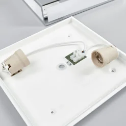 Lindby badkamer plafondlamp Eniola, 30 cm, wit/grijs, IP44