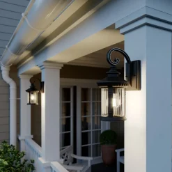 Lindby Barret buitenwandlamp, 39 cm, aluminium, bruin