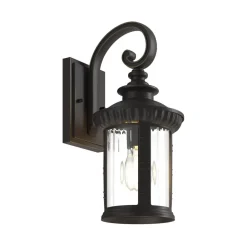 Lindby Barret buitenwandlamp, 39 cm, aluminium, bruin