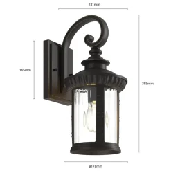 Lindby Barret buitenwandlamp, 39 cm, aluminium, bruin