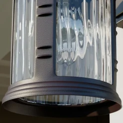 Lindby Barret buitenwandlamp, 39 cm, aluminium, bruin