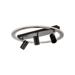 Lindby Berisha LED plafondlamp, 4-lamps, zwart