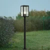 Lindby Bolgar tuinpadverlichting, zwart, metaal, glas, 15 cm