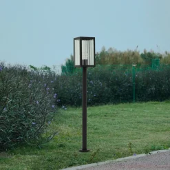 Lindby Bolgar tuinpadverlichting, zwart, metaal, glas, 15 cm