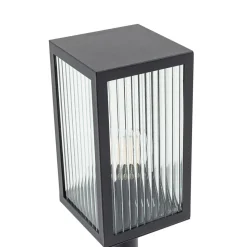 Lindby Bolgar tuinpadverlichting, zwart, metaal, glas, 15 cm