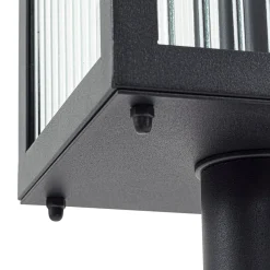 Lindby Bolgar tuinpadverlichting, zwart, metaal, glas, 15 cm