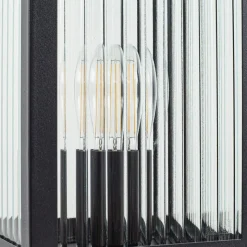 Lindby Bolgar tuinpadverlichting, zwart, metaal, glas, 15 cm