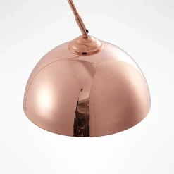 Lindby booglamp Lennart, koper, in hoogte verstelbaar, E27