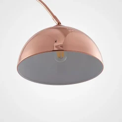 Lindby booglamp Lennart, koper, in hoogte verstelbaar, E27