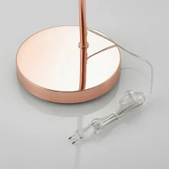 Lindby booglamp Lennart, koper, in hoogte verstelbaar, E27