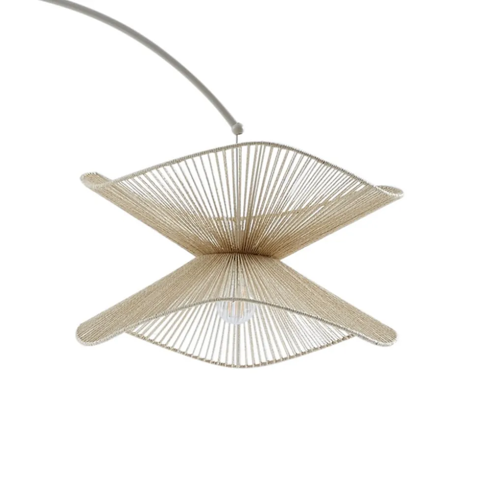 Lindby booglamp Valdorin, beige, papier, 195 cm, IP20