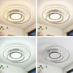 Lindby Bovia LED plafondlamp, CCT, dimbaar, nikkel