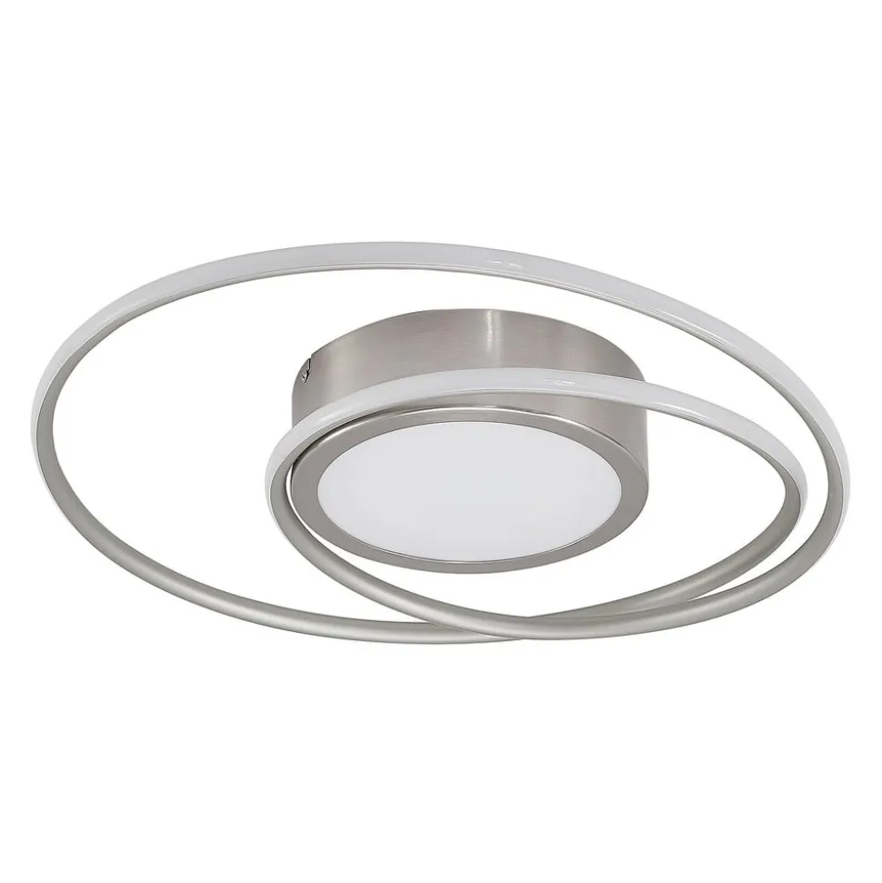 Lindby Bovia LED plafondlamp, CCT, dimbaar, nikkel