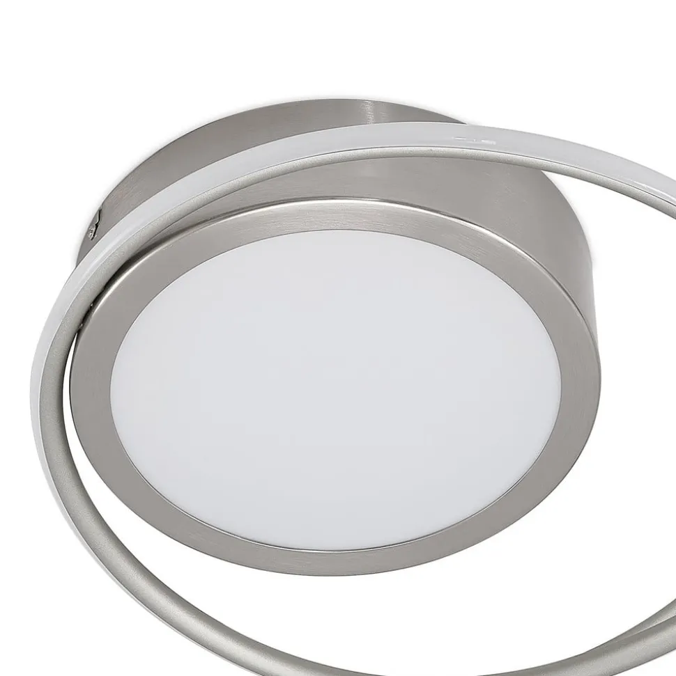 Lindby Bovia LED plafondlamp, CCT, dimbaar, nikkel
