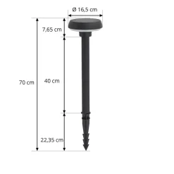 Lindby Brinca grondspies lamp op zonne-energie, zwart, PC, sensor