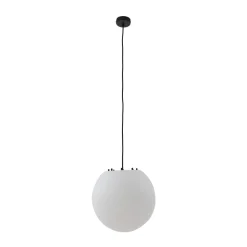 Lindby buiten hanglamp Alea, wit, kunststof, Ø 38 cm