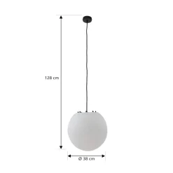 Lindby buiten hanglamp Alea, wit, kunststof, Ø 38 cm