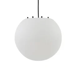 Lindby buiten hanglamp Alea, wit, kunststof, Ø 38 cm