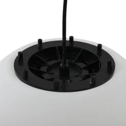 Lindby buiten hanglamp Alea, wit, kunststof, Ø 38 cm