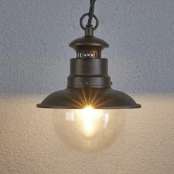 Lindby buiten hanglamp Eddie, roest, metaal, IP44, E27