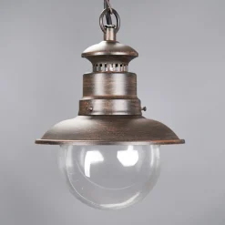 Lindby buiten hanglamp Eddie, roest, metaal, IP44, E27
