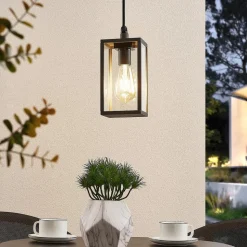 Lindby buiten hanglamp Filimon, antraciet, 22 cm, IP44, E27