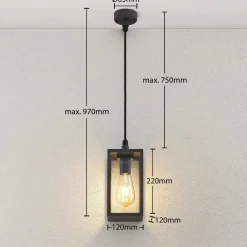 Lindby buiten hanglamp Filimon, antraciet, 22 cm, IP44, E27
