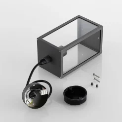 Lindby buiten hanglamp Filimon, antraciet, 22 cm, IP44, E27