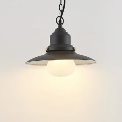 Lindby buiten hanglamp Roisin, antraciet, metaal, Ø 32cm