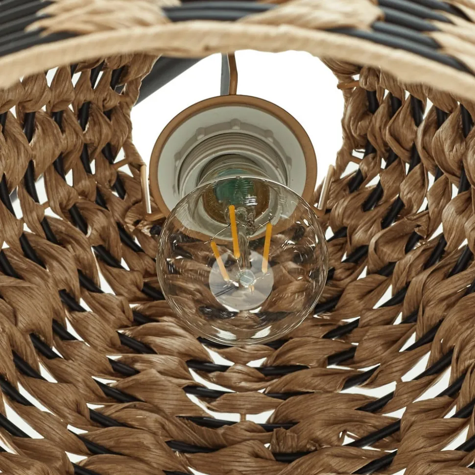 Lindby buiten hanglamp Taryn, bruin, kunststof, IP44 35cm