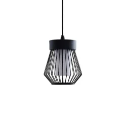 Lindby buiten hanglamp Vajana, Ø 19 cm, zwart, aluminium
