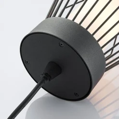 Lindby buiten hanglamp Vajana, Ø 19 cm, zwart, aluminium