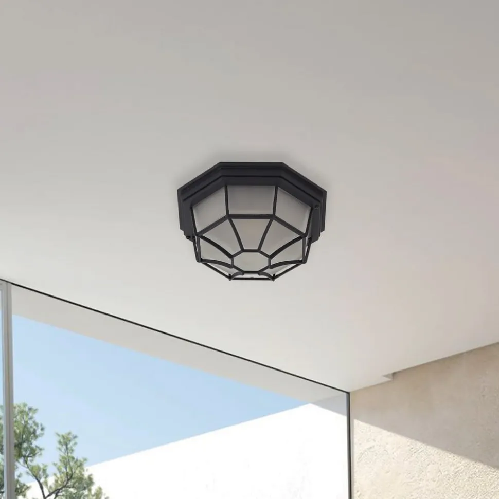 Lindby buiten plafondlamp Idril, antraciet, metaal, Ø 26,5cm