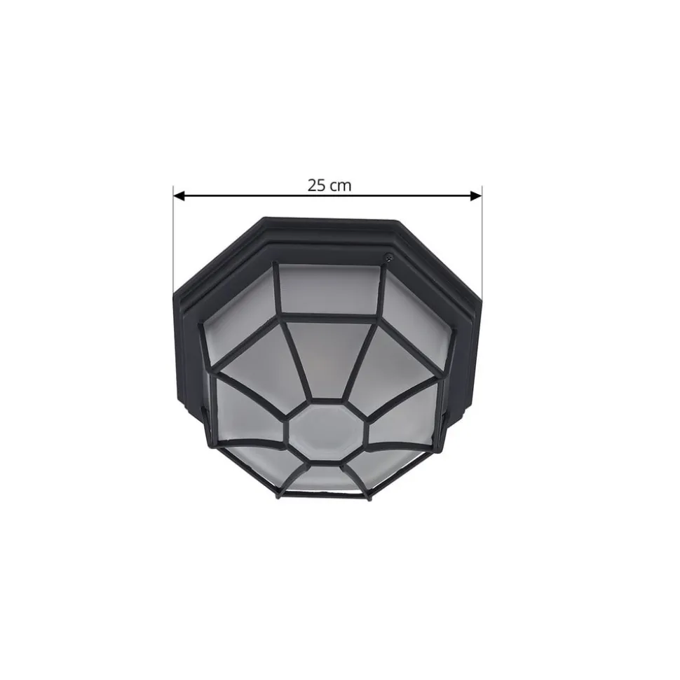 Lindby buiten plafondlamp Idril, antraciet, metaal, Ø 26,5cm