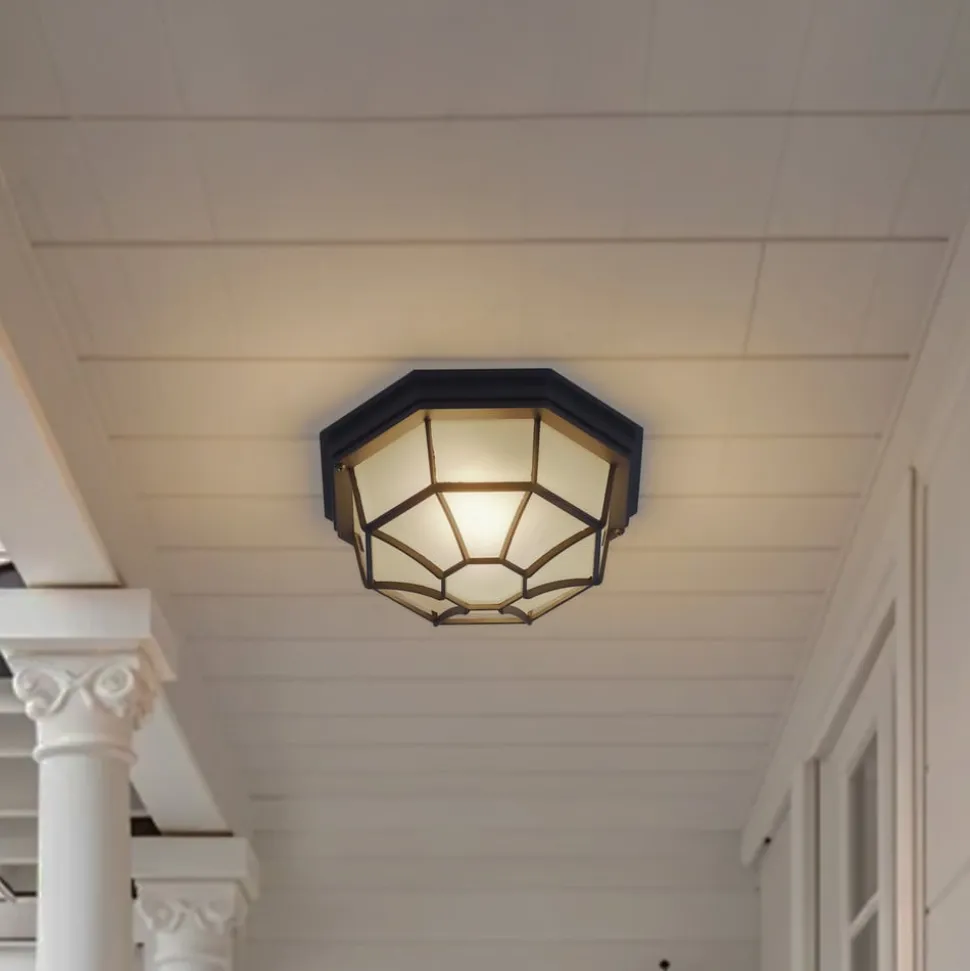 Lindby buiten plafondlamp Idril, antraciet, metaal, Ø 26,5cm