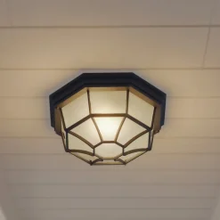 Lindby buiten plafondlamp Idril, antraciet, metaal, Ø 26,5cm