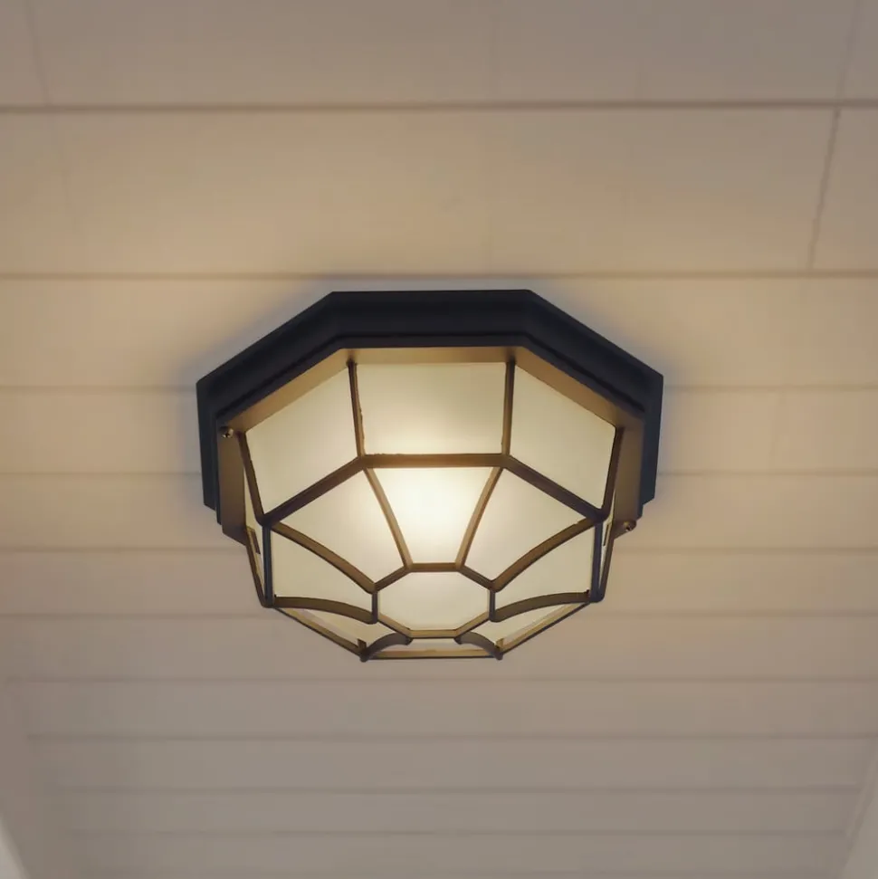 Lindby buiten plafondlamp Idril, antraciet, metaal, Ø 26,5cm