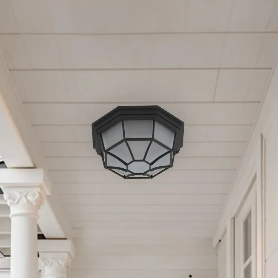 Lindby buiten plafondlamp Idril, antraciet, metaal, Ø 26,5cm