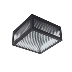 Lindby buiten plafondlamp Bolgar, zwart, metaal, glas