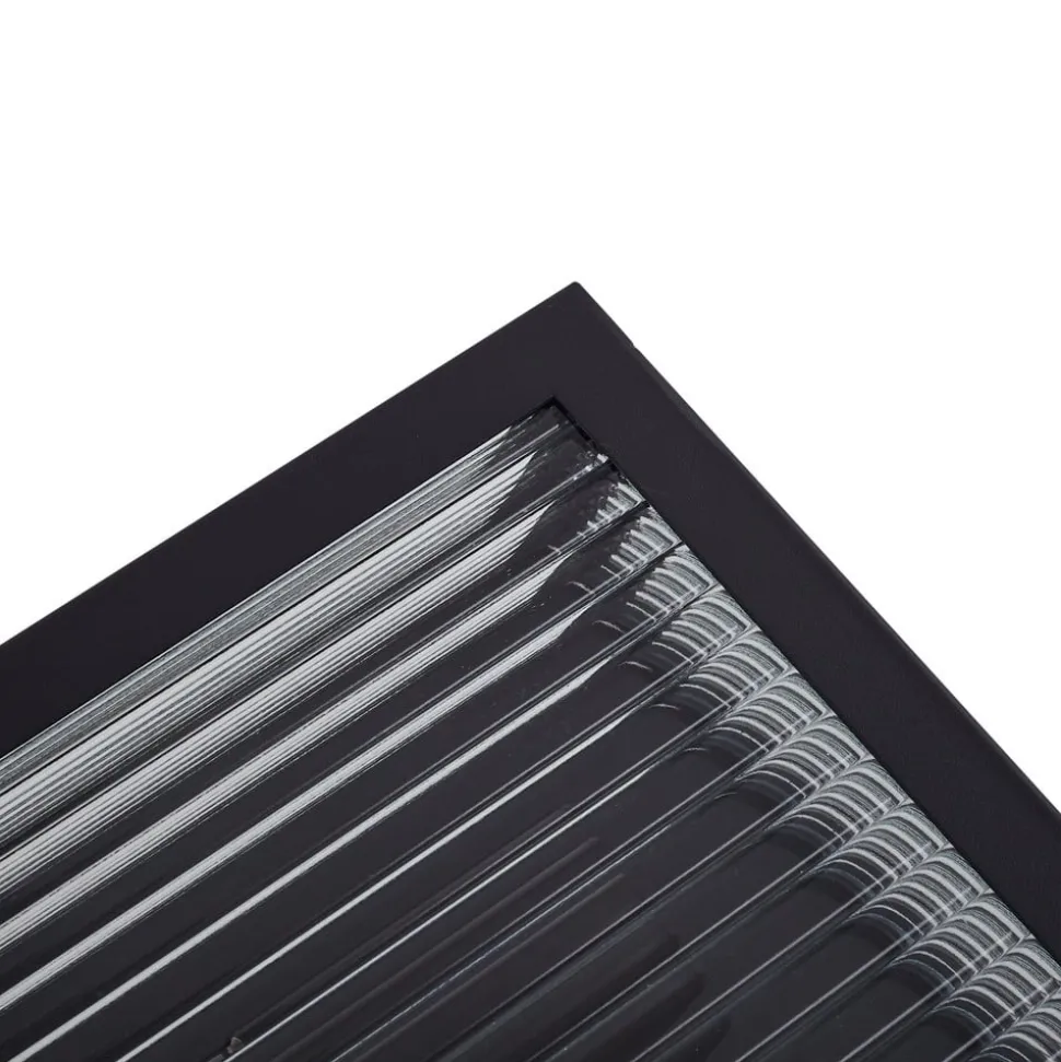 Lindby buiten plafondlamp Bolgar, zwart, metaal, glas