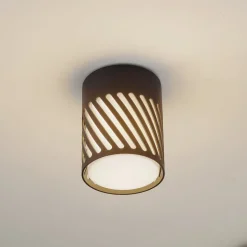 Lindby buiten plafondlamp Lurinda, 10,5 cm, zwart, aluminium,