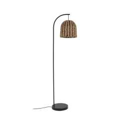 Lindby buiten vloerlamp Taryn, bruin, kunststof, IP44 172cm