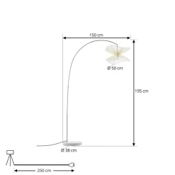 Lindby buiten vloerlamp Valdorin, beige, 199 cm, IP44