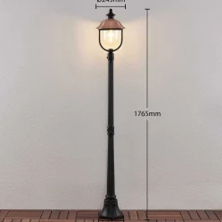 Lindby buitenlamp Clint, 177cm, metaal, zeewaterbestendig, E27