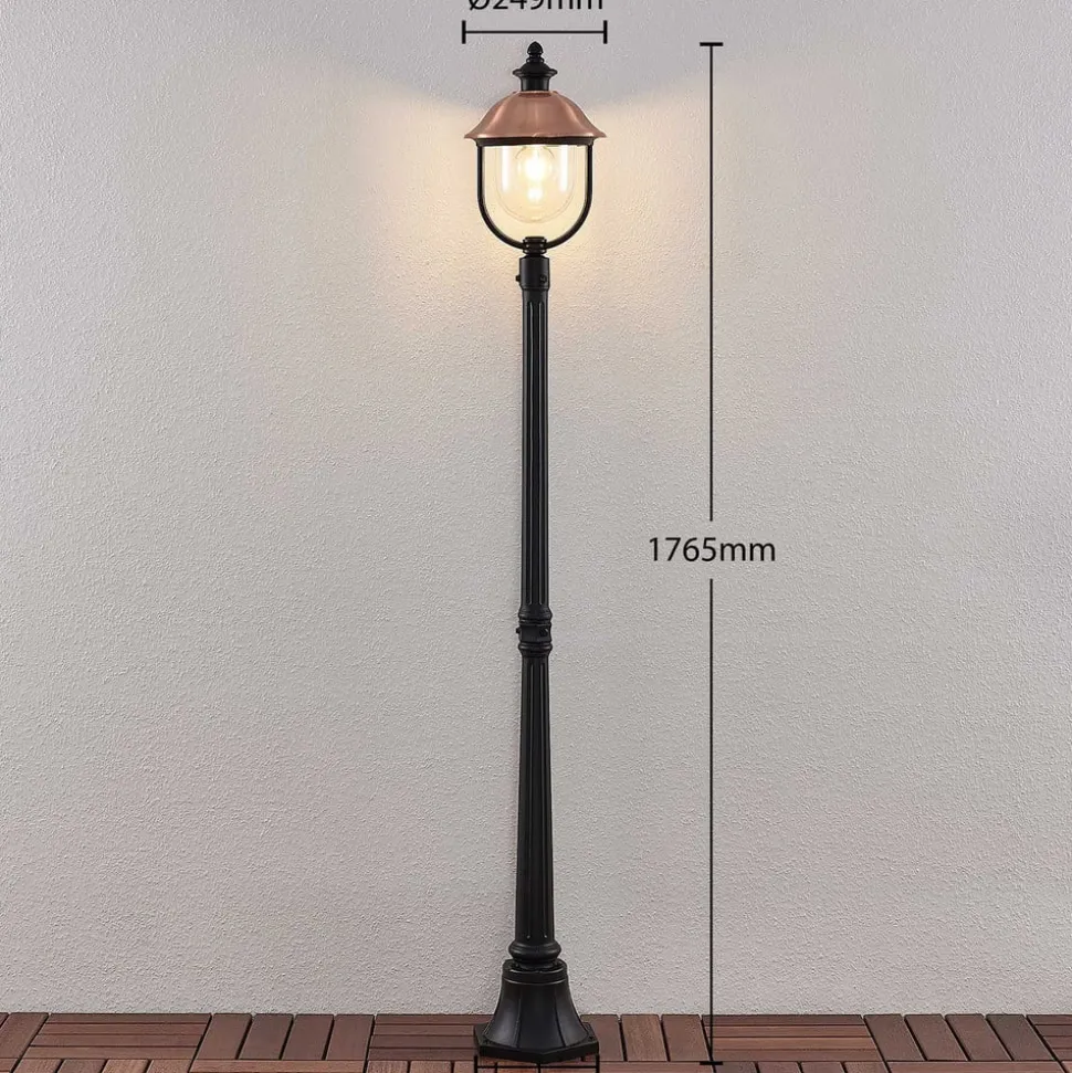 Lindby buitenlamp Clint, 177cm, metaal, zeewaterbestendig, E27