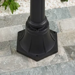 Lindby buitenlamp Clint, 177cm, metaal, zeewaterbestendig, E27